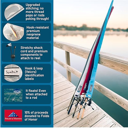 Premium Neoprene Fishing Rod Sleeve – Floating, Puncture Resistant, Labeled Protective Sock for Casting, Spinning, Trolling Fishing Rods - color: Red, size: 52", style: Spinning