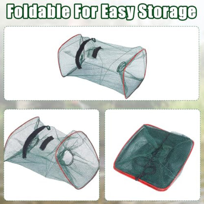 5 Pcs Fish Traps Net Foldable Crayfish Bait Minnow Traps for Bait Fish Portable with Rope Collapsible Lobster Shrimp Crawdad Crawfish Crab Trap Fishing Net Accessories