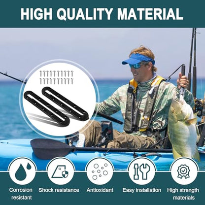 Kayak Track Mount, Kayak Rail Track, Kayak Low Profile Gear Track Accessories for Fishing Rod Holder, Cup Holder, Paddle Holders, Anchor Cleats (9 in, 10 Holes, 4 Pieces) - size: 9 Inch