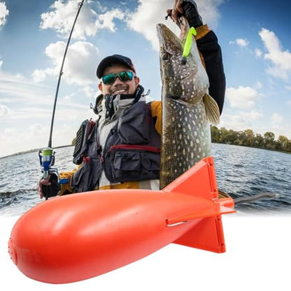 Rocket Bait Feeder - Lightweight Fishing Bait Feeder, Carp Fishing Feeder with Rocket Shape | Carp Fishing Tackle, Fishing Lure, Fishing Bait Cage Float Thrower Suitable for Swimbait Swimming Lures - color: Red