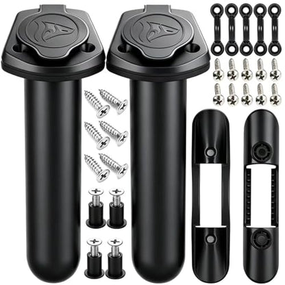 2Pcs Kayak Fishing Rod Holder & 2Pcs Kayak Paddle Holder Clips(Including Screws) for Kayak, Fishing Boat, Canoe and Fishing Tackle Accessory Tool
