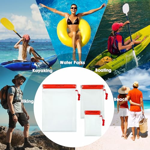 YUMQUA Clear Waterproof Bag, Waterproof Document Pouch Passport Holder Water Tight Map Case Waterproof Pouch Water Proof Small Dry Bags for Kindle Phone Tablet Camera, Kayak Boat PaddleBoard - color: Red