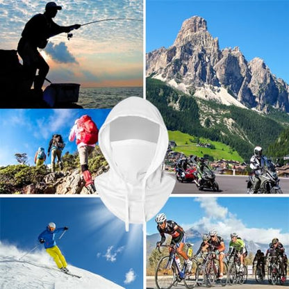 Cooling Balaclava Sun UV Protection Hood Breathable Full Head Mask Face Cover for Men Women Cycling Motorcycle Fishing - color: White