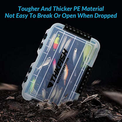 THKFISH Fishing Tackle Box 3700S Tackle Tray Floating Fishing Lure Box Storage Organizer Small Plastic Box with Adjustable Dividers,Sun-Proof 1PC - color: 1PC-3700