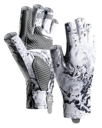 SUJAYU Fishing Gloves Men Women UV Protection Gloves, Sailing Gloves Kayak Gloves Paddling Gloves Rowing Gloves, Sun Gloves for Men UV Protection Gloves Fly Fishing Accessories - color: White, size: X-Large