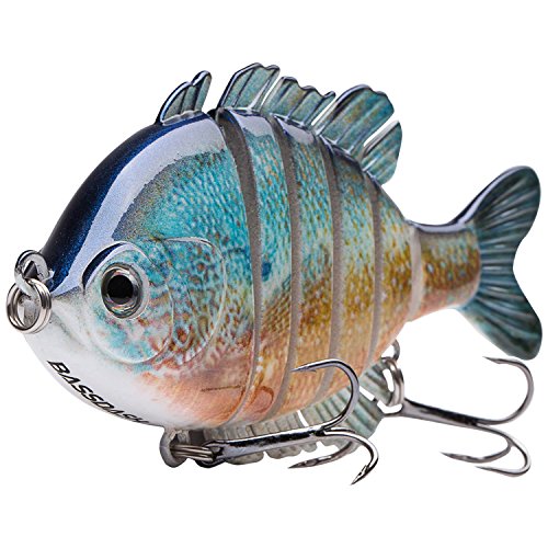 BASSDASH SwimPanfish Multi Jointed Panfish Bluegill Swimbaits Hard Topwater Bass Lures Fishing Lure Crank Saltwater 3.5in/0.85oz,Pack of 4 - color: BPRL