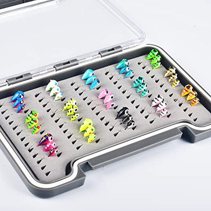 Tungsten Ice Fishing Jigs Kit - 15/21/45pcs Effective Glow Lures for Crappie, Panfish, Walleye - color: Colorful (45pcs)