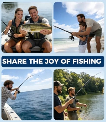 6.9ft 2Pcs Telescopic Spinning Fishing Rod Reel Combo, Portable Freshwater Fishing Pole Kit with Carrier Bag, Complete Fishing Gear