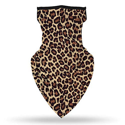 YAYOUREL Neck Gaiter Face Mask Bandanas for Men Women UV Face Scarf Cover Ear Loop Hole Facemask for Fishing Running Cycling - color: Brown Black