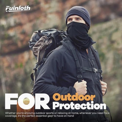 Fuinloth Neck Gaiter, 6 Pack Cooling UV Protection Bandana Face Mask Gator | Breathable Sweat Wicking, UPF 50, Sun Wind Dust Shield, Quick Dry & Washable, 95% Polyester 5% Spandex - color: Black+gray+green+camo+sand+brown