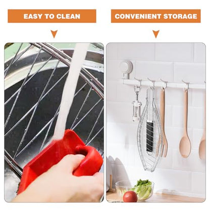 Fish Grill Basket, Heavy Duty Stainless Steel Grilling Basket with Removable Wooden Handle & Bonus Basting Brush, BBQ Accessories for Outdoor Camping Picnic, Cook Whole Fish, Seafood, Vegetables