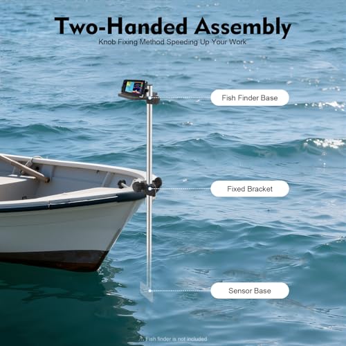 Universal Portable Transducer Bracket, Adjustable 360° Rotating Fish Finder Mount