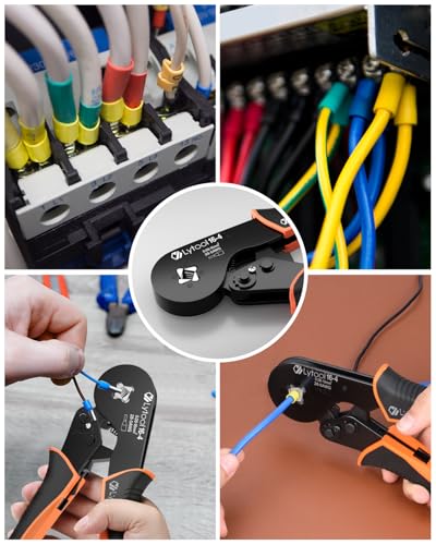 Ferrule Crimping Tool Kit, Lytool Wire Crimper Pliers (AWG 28-5/0.08-16mm²), Wire Ferrule Kit with Square Ratchet Crimper and 1200PCS Ferrule Connectors Wire Ferrules Terminals Kit