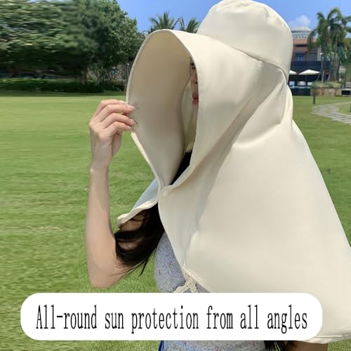 Fashion Outdoor Beach Hats UPF 50+ UV Sun Protection Wide Brim Shawl Breathable Face Neck Flap Cover Folding Sun Hat - color: Pink