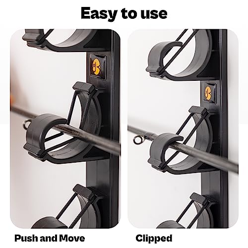 OJYDOIIIY Wall Mount Fishing Rod Holders,Horizontal/Ceiling Fishing Pole Storage Rack for Garage - color: 1 Pack, 6 Rods