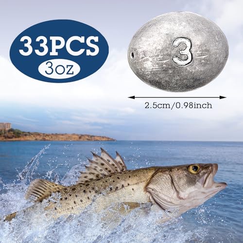 Egg Fishing Sinker Weights Kit Egg Weights Rig Drop Bass Casting Fishing Sinkers Saltwater Freshwater Gear Tackle - size: 3oz