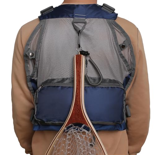 Raprance Fly Fishing Vest Backpack - Adjustable Lightweight and Quick-Dry, with 17 Pocketsfor Trout Bass Saltwate - color: Blue