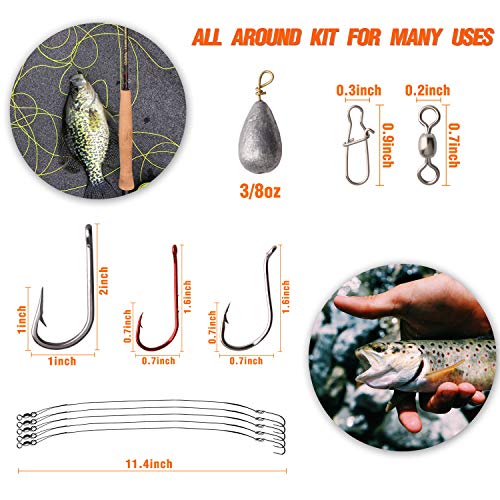 Saltwater Fishing Tackle Kit, Surf Fishing Gear Set Includes Saltwater Lures, Bait Rigs, Swivel, Hooks, Sinkers Weights, Wire Leaders Various Accessories