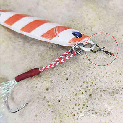 100-Pack Quick Fly Fishing Snaps Stainless Steel No Knot Fast Snaps Quick Lure Change Clips for Flies Jigs Lures - size: L - 0.43 inches (100pcs)