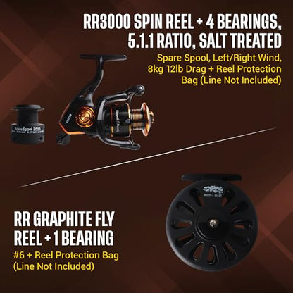Rigged & Ready X Series™ Travel Fishing Rods. 6 Super Compact Combos and Rods, Multi-Functional, Spinning Poles. 5 to 25 Techniques from one Rod. Spin, Bass, Carp, Fly. Fresh & Saltwater Angling.