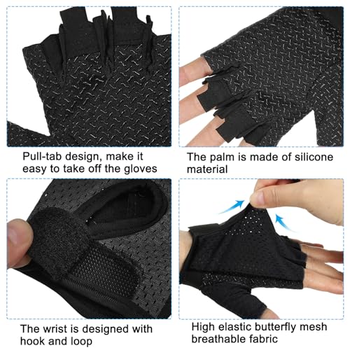 PATIKIL Fishing Gloves Breathable Fingerless Sun Protection Gloves for Men Women Rowing Kayaking Cycling - size: X-Large