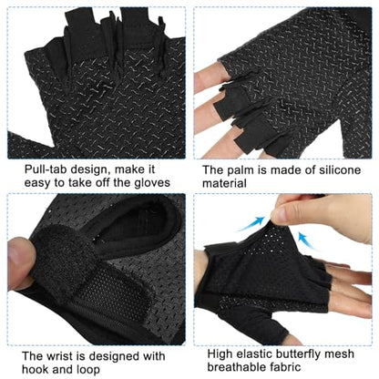 PATIKIL Fishing Gloves Breathable Fingerless Sun Protection Gloves for Men Women Rowing Kayaking Cycling - size: X-Large