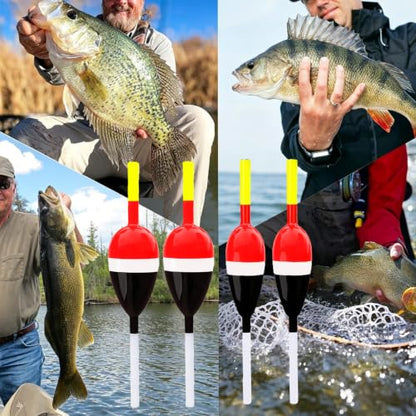 Fishing Bobbers and Floats, High Sensitive Slip Bobber with Balsa Wood Body,for Crappie Bluegill Trout Bass Panfish Catfish Walleye,8pcs - color: L-8pcs