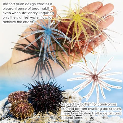 6 Pcs Soft Urchin Lures Fishing Saltwater Slow Floating Lures for Bass Trout Crappie - color: 3.54in/0.1oz