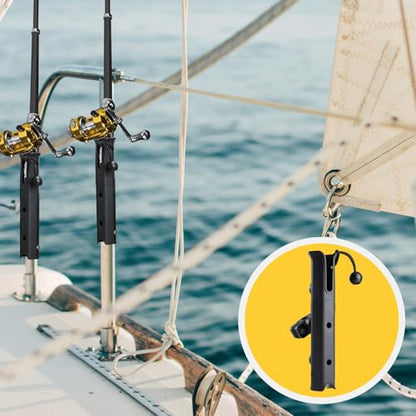 VEXPLO Bike Fishing Rod Holder for Bike Rack with Pole Mount Clamp | Adjustable Fishing Pole Holder for Bike, Compatible with Ebike Golf Cart Scooter Motorcycle etc to the Fishing Spots - style: 2 Carbon Black