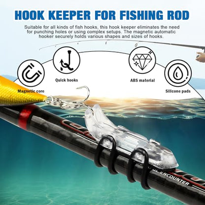 12 Pack Lure Magnetic Automatic Hooker, Sand Spike Rod Holder, Hook Holders for Fishing Rods, Magnetic Fishing Hook Keeper