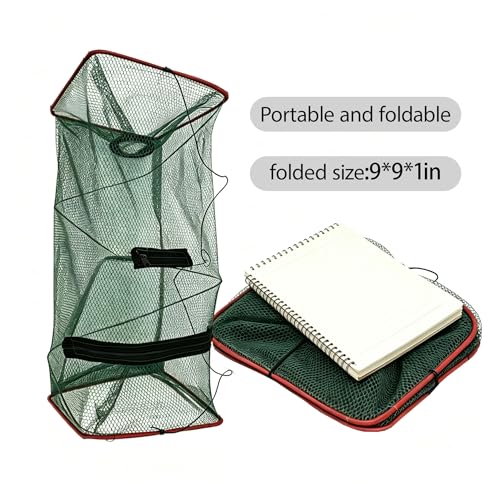 2 Pack Minnow Trap,Small Fishing Bait Trap,Small Fish Trap Crawfish Trap Fish Traps for Small Fish Foldable Fishing Net