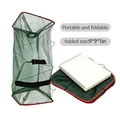 2 Pack Minnow Trap,Small Fishing Bait Trap,Small Fish Trap Crawfish Trap Fish Traps for Small Fish Foldable Fishing Net