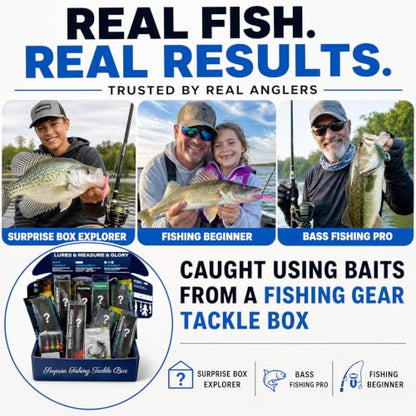 PLUSINNO Fishing Lures,Surprise Tackle Box Fishing Kit,Fishing Gear,Freshwater & Saltwater Bass Fishing Lures, Fishing GIfts For Men