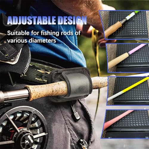 Fishing Waist Belt Rod Holder Adjustable Wading Belts with Removable Fish Pole Inserter Portable Outdoor Fly Fishing Gear for Surf Kayak Spinning Casting