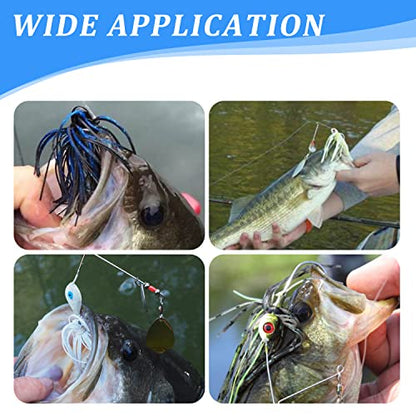 Silicone Jig Skirts Fishing Lures 50 Strands Bass Fishing Jigs Spinnerbait Skirts Replacement Kit Squid Jig Spinner Bait DIY Fishing Lures 12/24 Bundles - size: Type A-12 bundles