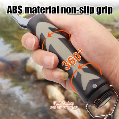 Fish Lip Gripper, Aluminium Alloy Fishing Grabber Non-Slip Fish Lip Grip Tool with Weight Scale & Anti-Lost Rope for Outdoor Fishing - color: Silver