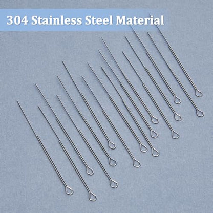 SUPERFINDINGS About 200Pcs 2 Styles Fishing Spinner Shaft 70x0.7~0.8mm Wire Spinner Bait 304 Stainless Steel Fishing Looped Spinner Parts Component Looped Wire Shafts for Fishing Lure Making Supplie