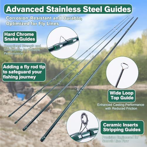 Goture Fly Fishing Rod and Reel Combo & Gear Bag, 9FT Fly Rod, Pre-Spooled Reel, Fly Line, Flies, Leader, Tippet, Forceps, Nipper and Complete Starter Kit - size: 5wt