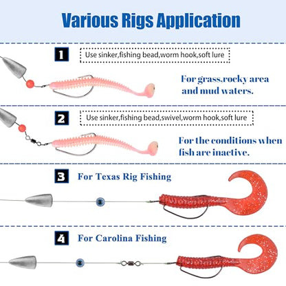 Bullet Fishing Weights Sinkers, 45 Pack Fishing Sinkers Worm Weights Sliding Fishing Sinkers for Bass Fishing Pitching and Flipping Texas Rigs Saltwater Freshwater Fishing Tackle - style: 1/8oz - 45pcs