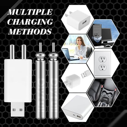 Copkim 8 Pcs Fishing Bobbers Battery Rechargeable and 2 Pcs Float Battery Charger Lighted up Night Bobber Batteries Night Fishing Accessories Tackles - color: White, style: Cr425,2 Hole