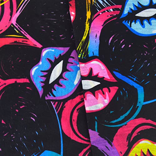 Obacle Skull Face Mask for Women Dust Wind Sun Protection Rave Festival Riding - color: Colorful Kisses