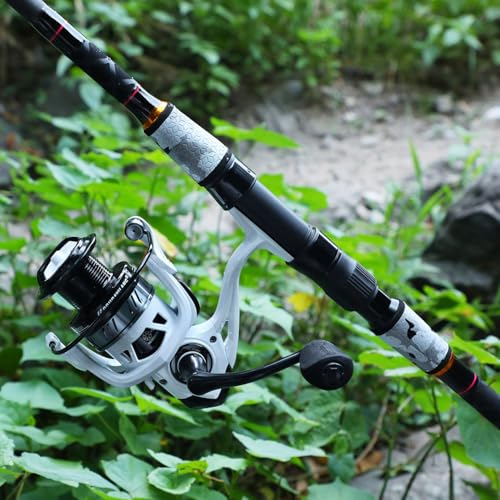 Sougayilang Surf Fishing Rod and Reel Combo, 4 Piece MH/H Saltwater Fishing Combo with 5000 Size Spinning Reel(12'/15') - color: gray, size: 10ft-Spinning-4Pc-Heavy