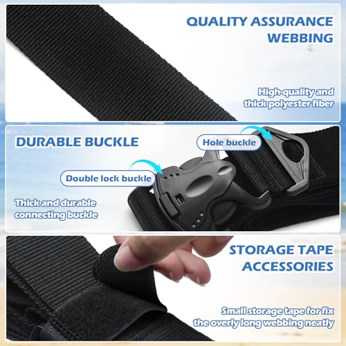 3 Pcs Floating Mat Straps with Quick-Release Double Lock Buckle, Multifunctional Floating Water Mat Straps with Hole Buckle & Carry Handle for Baby Crawling Mat, Yoga, Camping