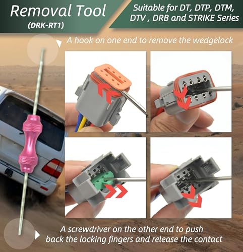 482 PCS DT Deustch Connector Kit, 2 3 4 6 8 12 Pin Waterproof Automotive Electrical Connectors, Including Deutsch Crimping Tool, Removal Tool, 16# Solid Contacts - size: 482Pcs Deutsch Connector Kit