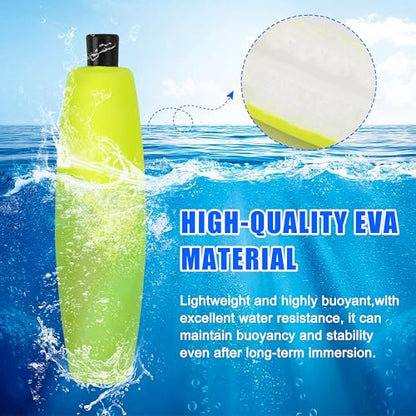SILANON Peg Floats Fishing Bobbers,Foam Cigar Fishing Floats Bobbers Catfish Floats Slip Fishing Cork Bobbers with Pipe Plug for Catfish Santee Rig Freshwater Saltwater Fishing - size: 2.5 inch, style: Yellow-30pcs