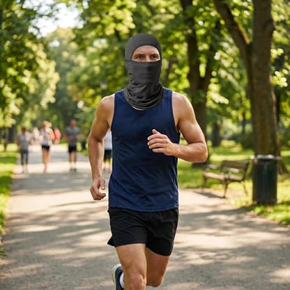 Balaclava Face Mask Sun UV Protection, Summer Cooling Breathable Full Face Mask for Motorcycle Skiing Cycling Fishing - color: Black