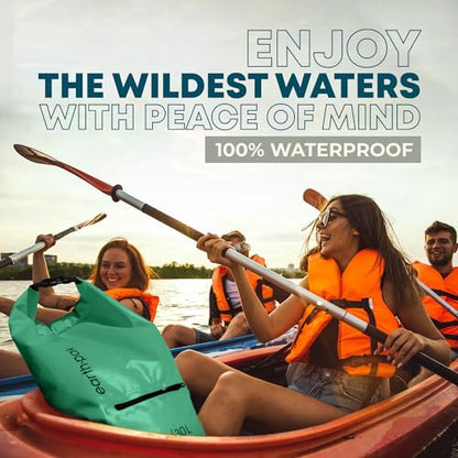 Earth Pak Waterproof Dry Bag with Zippered Pocket - Waterproof Dry Bag Backpack Keeps Gear Dry - color: Seafoam Green, size: 5L