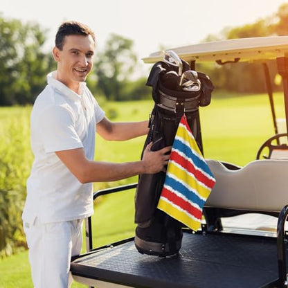 Supdreamc 24x16 Inch Golf Sports Towel with Metal Clip, Colombia Flag Design, Microfiber Super Absorbent Fast Drying for Course Play & Fitness Activities - color: Style (109)