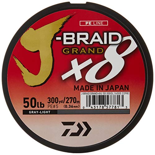 Daiwa J-Braid Grand 8 X 300 YDS Filler Spool - color: GRAY LIGHT, style: 300 Yards 50 Lb