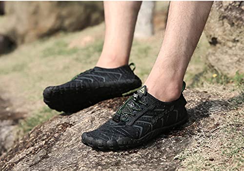 UBFEN Water Shoes for Men Women Quick Dry Swim Aqua Socks | Lightweight Barefoot-style Fit, Rubber Sole, Hiking, Fishing, Kayaking, Beach, Pool, Boating, Diving And Water-to-land Wear - color: Black, size: 6 Women/5 Men